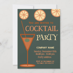 Joyful fun cool Christmas cocktail party corporate Invitation