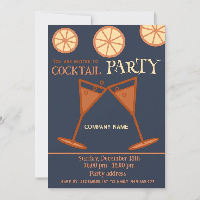 Joyful fun cool Christmas cocktail party corporate Invitation (Front)
