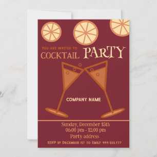 Joyful fun cool Christmas cocktail party corporate Invitation