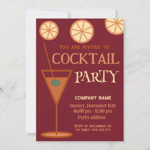 Joyful fun cool Christmas cocktail party corporate Invitation