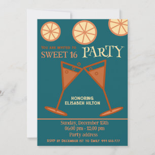 Joyful fun cool sweet 16 cocktail party invitation