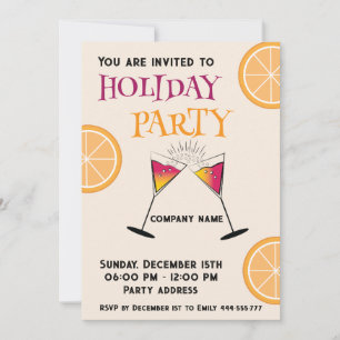 Joyful fun holiday cocktail party corporate invitation