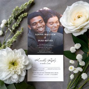Joyful Fun Photo Wedding All In One Invitation