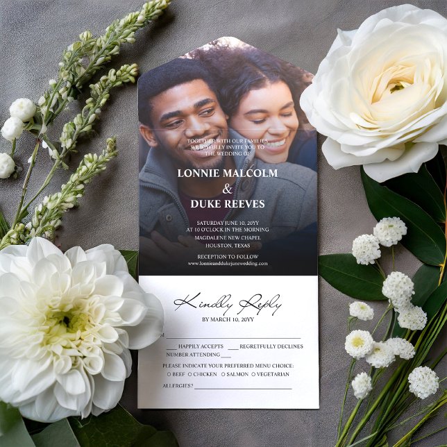 Joyful Fun Photo Wedding All In One Invitation (Creator Uploaded)