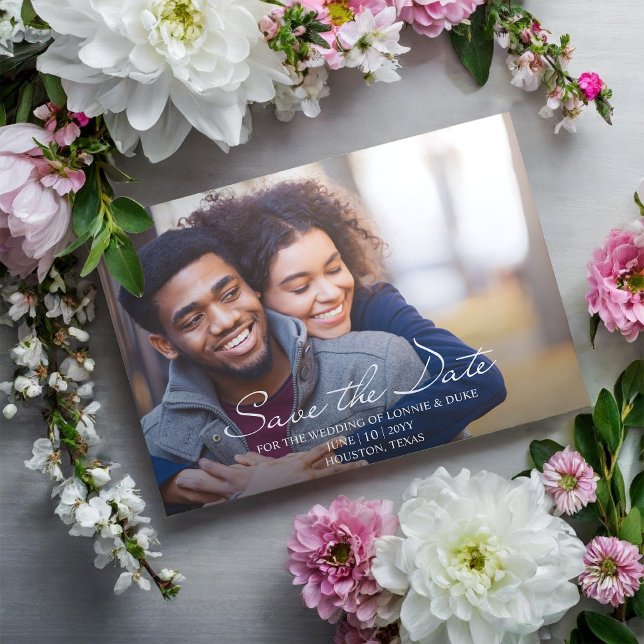 Joyful Fun Photo Wedding Save the Date Postcard (Creator Uploaded)
