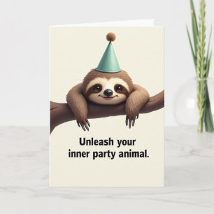 Joyful Furry Birthday Card