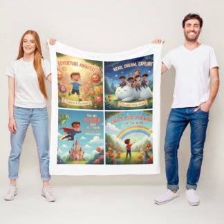 Joyful Garden Adventures for Kids & Pets Fleece Blanket