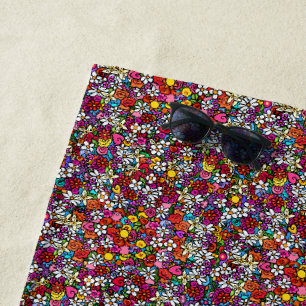 Joyful Garden Groovy Beach Towel