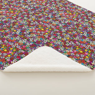Joyful Garden Groovy Sherpa Blanket
