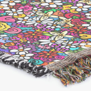 Joyful Garden Groovy Throw Blanket
