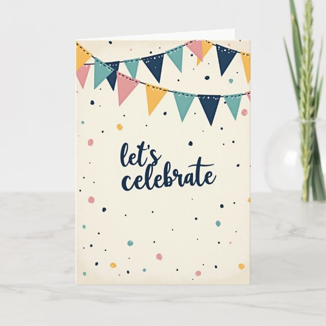 Joyful Garland Birthday Card (Front)