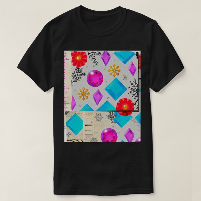 Joyful Geometric Bloom Pattern – Bubble Edition T-Shirt (Design Front)