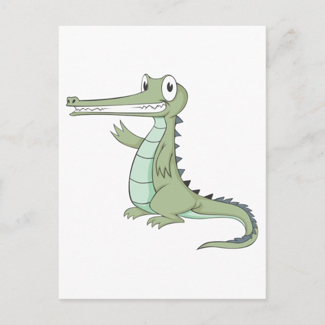 Joyful Gharial Gavial Crocodile Postcard (Front)