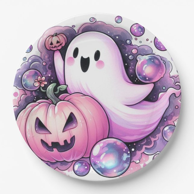 Joyful Ghost Paper Plate (Front)