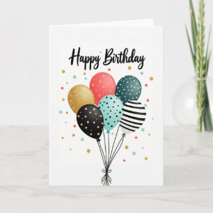 Joyful Glitter Balloons Card