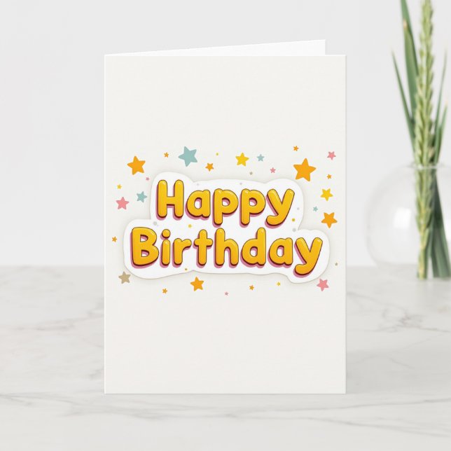 Joyful Golden Birthday Card (Front)