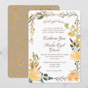 Joyful Golden Blossoms Invitation
