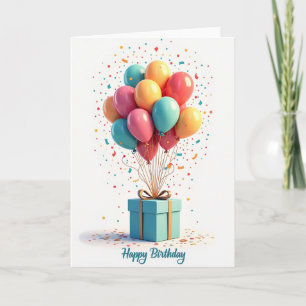Joyful Golden Bow Birthday Card
