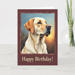 Joyful Golden Dog Birthday Card