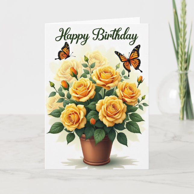 Joyful Golden Rose Card (Front)