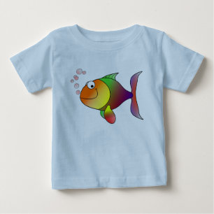 Joyful Goldfish in Sea Baby T-Shirt