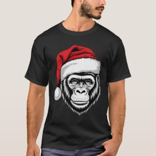 Joyful Gorilla Santa On Gorilla Christmas T-Shirt