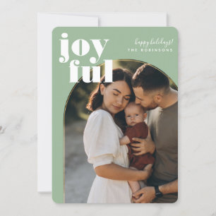 Joyful Grace Golden Arch Modern Holiday Photo Card