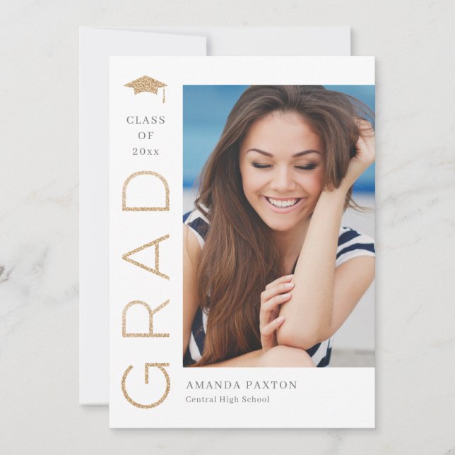 Joyful Grad Editable Colour Graduation Invitation (Front)