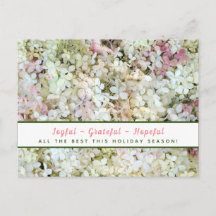 Joyful-Grateful-Hopeful Hydrangea Holiday Postcard