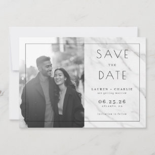 Joyful Grayscale Modern Photo Save The Date