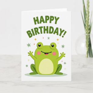 Joyful Green Birthday Card