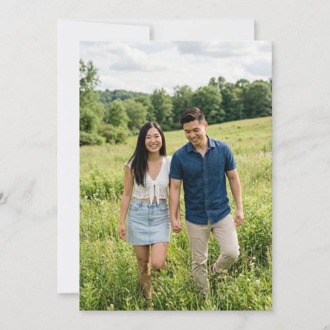 Joyful Green Natural Photo Invitation (Front)