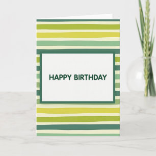 Joyful Green Striped Card