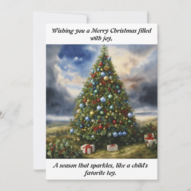 Joyful Greetings: Unwrap the Magic of the Season w Holiday Card (Front)