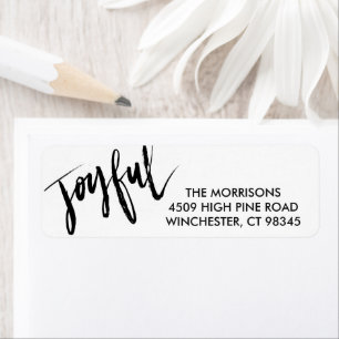 Joyful Hand lettered Holiday Simple Return Address