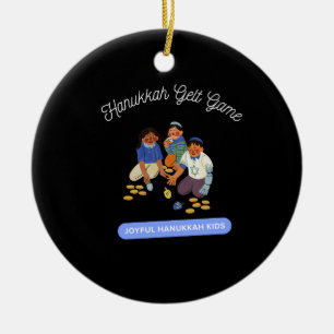 Joyful Hanukkah Kids Ceramic Tree Decoration