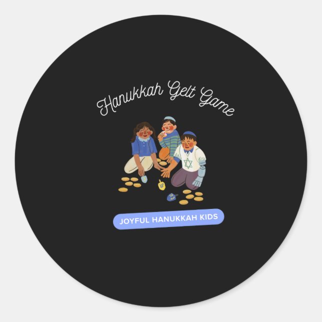 Joyful Hanukkah Kids Classic Round Sticker (Front)