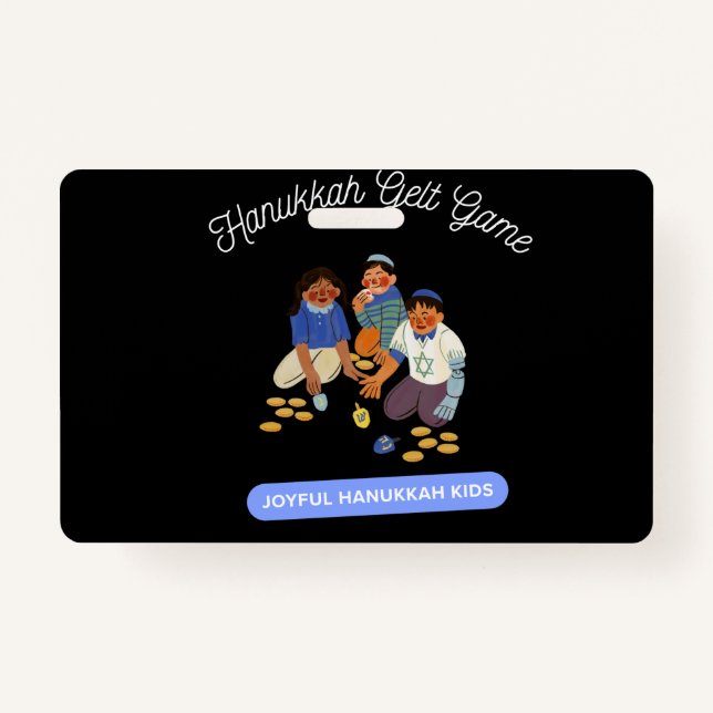 Joyful Hanukkah Kids ID Badge (Back)