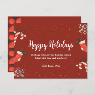 Joyful Happy Holidays Wishes: With Love & Laughter Postcard