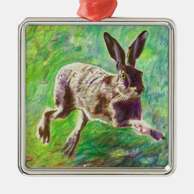 Joyful hare 2011 metal tree decoration (Front)