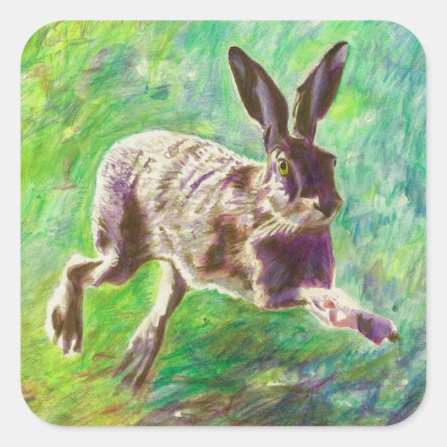 Joyful hare 2011 square sticker (Front)