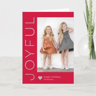 Joyful Heart EDITABLE COLOR Holiday Photo Card