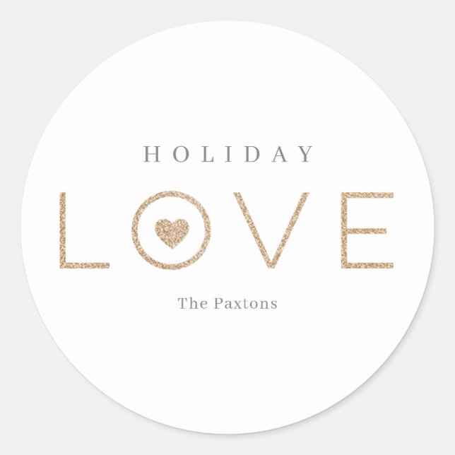 Joyful Heart EDITABLE COLOR Holiday Sticker (Front)