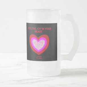 Joyful Heart Large Frosted Glass Mug