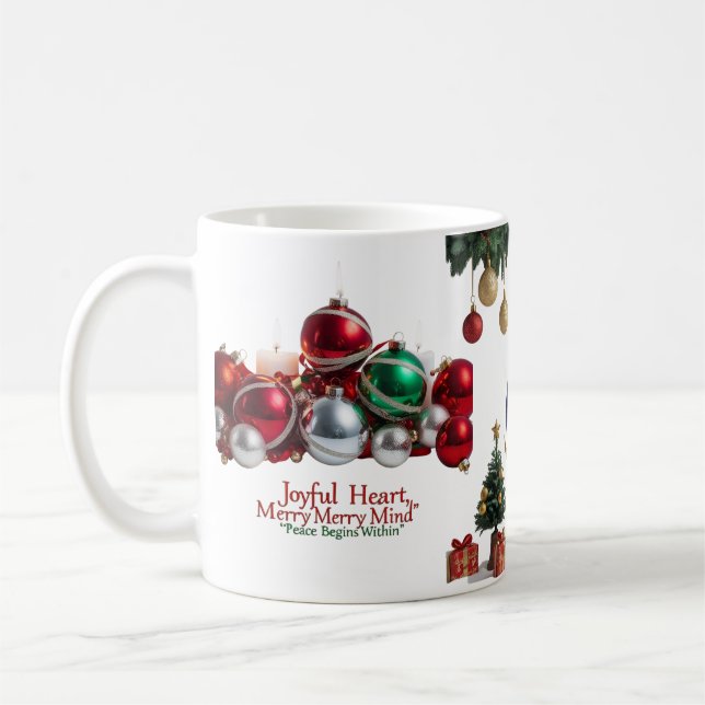 Joyful Heart, Merry Merry Mind — Classic Christmas Coffee Mug (Left)