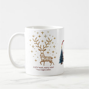 Joyful Heart Merry Mind Christmas Mug Minimalist