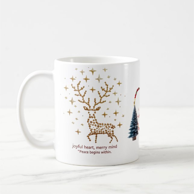 Joyful Heart Merry Mind Christmas Mug | Minimalist (Left)