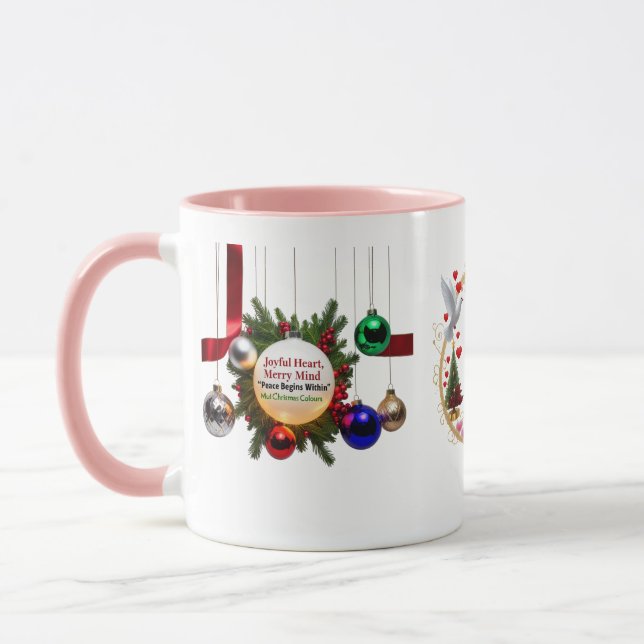 Joyful Heart, Merry Mind — Multi Christmas Colours Mug (Left)