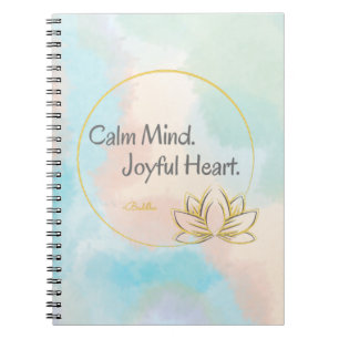 Joyful Heart Positive Mindful Buddha Quote Notebook