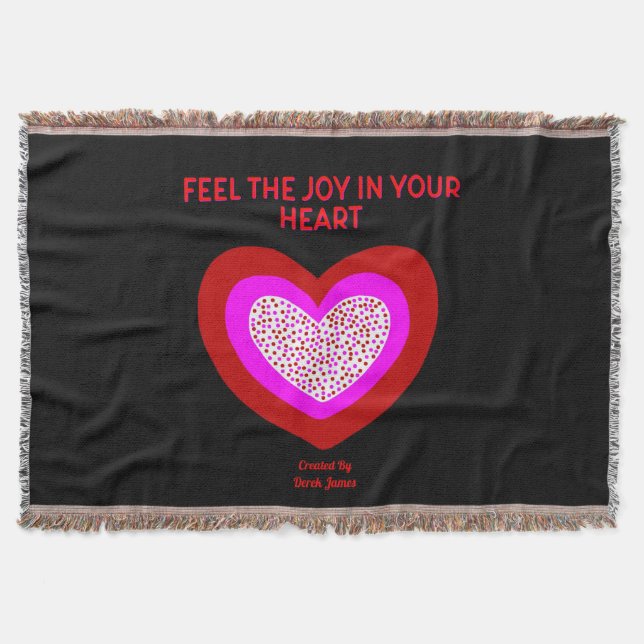 Joyful Heart Throw Blanket (Front)
